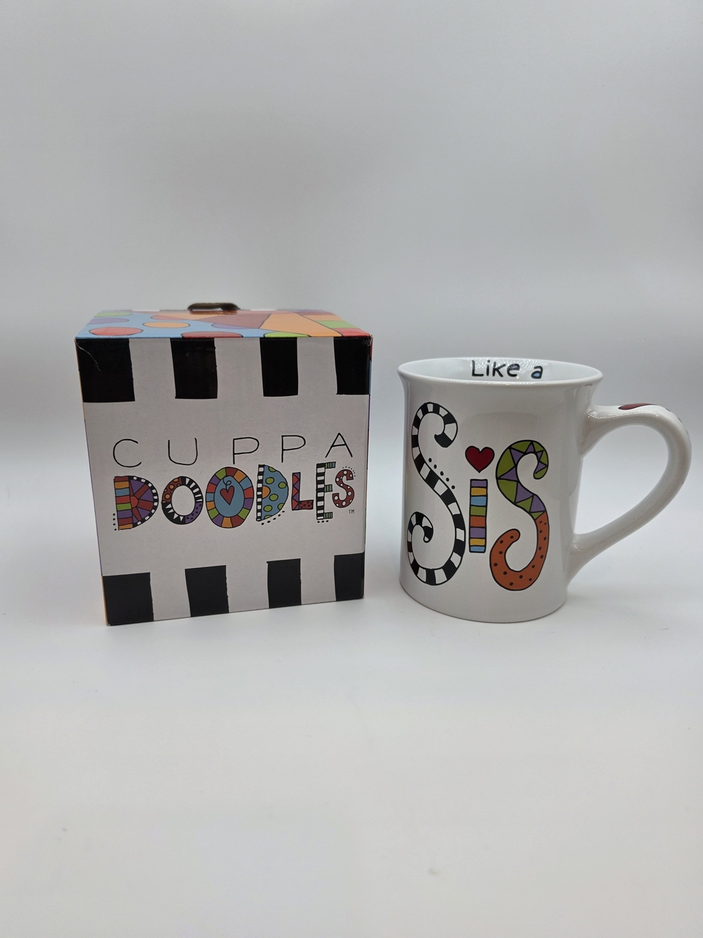 Cuppa Doodles Ceramic Mug - Colorful 'Sis' Design